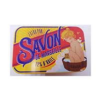 Savon de Marseille Artisanal en Boite Vintage Huile d'argan 100 Gr