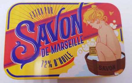 Savon de Marseille Artisanal en Boite Vintage Huile d'argan 100 Gr